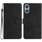 For OPPO A17 Seven Butterflies Embossed Leather Phone Case(Black) - 1