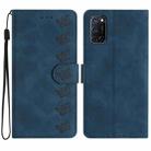 For OPPO A52 / A72 / A92 Seven Butterflies Embossed Leather Phone Case(Blue) - 1