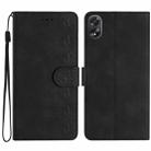 For OPPO A78 Seven Butterflies Embossed Leather Phone Case(Black) - 1