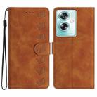 For OPPO A79 5G Seven Butterflies Embossed Leather Phone Case(Brown) - 1