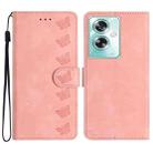 For OPPO A79 5G Seven Butterflies Embossed Leather Phone Case(Pink) - 1