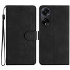 For OPPO A98 5G Seven Butterflies Embossed Leather Phone Case(Black) - 1