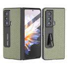 For Honor Magic Vs Carbon Fiber Texture Integrated Protective Phone Case with Holder(Green) - 1