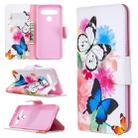 For LG K61 Colored Drawing Pattern Horizontal Flip Leather Case with Holder & Card Slots & Wallet(Butterfly) - 1