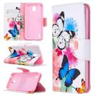 For Nokia 1.3 Colored Drawing Pattern Horizontal Flip Leather Case with Holder & Card Slots & Wallet(Butterfly) - 1