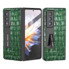 For Honor Magic Vs Integrated Crocodile Texture Genuine Leather Phone Case(Green) - 1