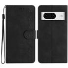 For Google Pixel 8 Seven Butterflies Embossed Leather Phone Case(Black) - 1