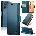 For OPPO Reno8 Pro 5G Global CaseMe 023 Butterfly Buckle Litchi Texture RFID Anti-theft Leather Phone Case(Blue) - 1