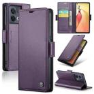 For OPPO Reno8 Pro 5G Global CaseMe 023 Butterfly Buckle Litchi Texture RFID Anti-theft Leather Phone Case(Pearly Purple) - 1