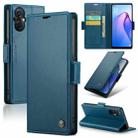 For OPPO Reno7 Z Global/Reno7 Lite Global CaseMe 023 Butterfly Buckle Litchi Texture RFID Anti-theft Leather Phone Case(Blue) - 1
