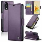 For OPPO Reno8 T 4G CaseMe 023 Butterfly Buckle Litchi Texture RFID Anti-theft Leather Phone Case(Pearly Purple) - 1