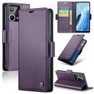 For OPPO Reno7 4G Indonesia/F21 Pro 4G/Reno8 4G CaseMe 023 Butterfly Buckle Litchi Texture RFID Anti-theft Leather Phone Case(Pearly Purple) - 1