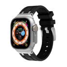 AP Silicone Watch Band For Apple Watch 8 41mm(Silver Black) - 1
