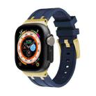 AP Silicone Watch Band For Apple Watch 8 41mm(Gold Blue) - 1