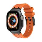 AP Silicone Watch Band For Apple Watch 8 45mm(Black Orange) - 1