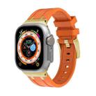 AP Silicone Watch Band For Apple Watch 8 45mm(Gold Orange) - 1