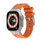 AP Silicone Watch Band For Apple Watch 7 41mm(Silver Orange) - 1