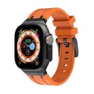 AP Silicone Watch Band For Apple Watch SE 2022 44mm(Black Orange) - 1
