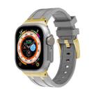 AP Silicone Watch Band For Apple Watch 5 44mm(Gold Grey) - 1