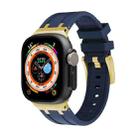 AP Silicone Watch Band For Apple Watch 3 42mm(Gold Blue) - 1