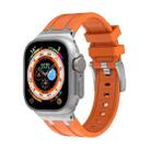 AP Silicone Watch Band For Apple Watch SE 2023 44mm(Silver Orange) - 1