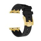 AP Silicone Watch Band For Apple Watch Series 10 42mm(Gold Black) - 3