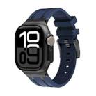 AP Silicone Watch Band For Apple Watch Series 10 42mm(Black Blue) - 1