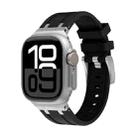 AP Silicone Watch Band For Apple Watch Series 10 46mm(Silver Black) - 1
