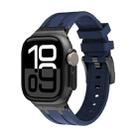 AP Silicone Watch Band For Apple Watch Series 10 46mm(Black Blue) - 1