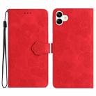 For Samsung Galaxy A04e Flower Embossing Pattern Leather Phone Case(Red) - 1