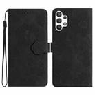 For Samsung Galaxy A13 4G Flower Embossing Pattern Leather Phone Case(Black) - 1