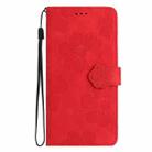 For Samsung Galaxy A22 5G Flower Embossing Pattern Leather Phone Case(Red) - 2
