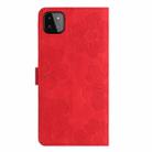 For Samsung Galaxy A22 5G Flower Embossing Pattern Leather Phone Case(Red) - 3