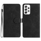 For Samsung Galaxy A53 5G Flower Embossing Pattern Leather Phone Case(Black) - 1