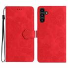 For Samsung Galaxy A05s Flower Embossing Pattern Leather Phone Case(Red) - 1
