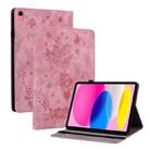 For iPad 10th Gen 10.9 2022 Butterfly Rose Embossed Leather Tablet Case(Pink) - 1