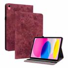 For iPad 10th Gen 10.9 2022 Butterfly Rose Embossed Leather Tablet Case(Red) - 1