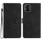 For Tecno Spark Go 2023 Seven Butterflies Embossed Leather Phone Case(Black) - 1