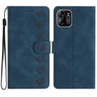 For Tecno Spark Go 2023 Seven Butterflies Embossed Leather Phone Case(Blue) - 1