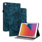 For iPad 9.7 2018 / 2017 / Air / Air 2 Butterfly Rose Embossed Leather Smart Tablet Case(Dark Blue) - 1