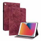 For iPad 10.2 2021 / Air 10.5 2019 Butterfly Rose Embossed Leather Smart Tablet Case(Red) - 1