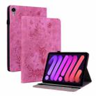 For iPad mini 6 Butterfly Rose Embossed Leather Smart Tablet Case(Rose Red) - 1