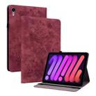 For iPad mini 6 Butterfly Rose Embossed Leather Smart Tablet Case(Red) - 1