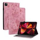 For iPad Pro 11 2021 / Air 4 2020 Butterfly Rose Embossed Leather Smart Tablet Case(Pink) - 1