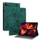 For iPad Pro 11 2021 / Air 4 2020 Butterfly Rose Embossed Leather Smart Tablet Case(Green) - 1