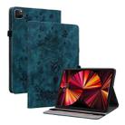 For iPad Pro 11 2021 / Air 4 2020 Butterfly Rose Embossed Leather Smart Tablet Case(Dark Blue) - 1