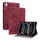 For iPad Pro 11 2024 Butterfly Rose Embossed Leather Smart Tablet Case(Red) - 1