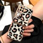 For Huawei P50 Pocket Leopard Pattern Fold Hinge Phone Case(Pink) - 1