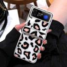 For Samsung Galaxy Z Flip3 5G Leopard Pattern Fold Hinge Phone Case(White) - 1