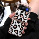 For Samsung Galaxy Z Flip4 Leopard Pattern Fold Hinge Phone Case(Pink) - 1